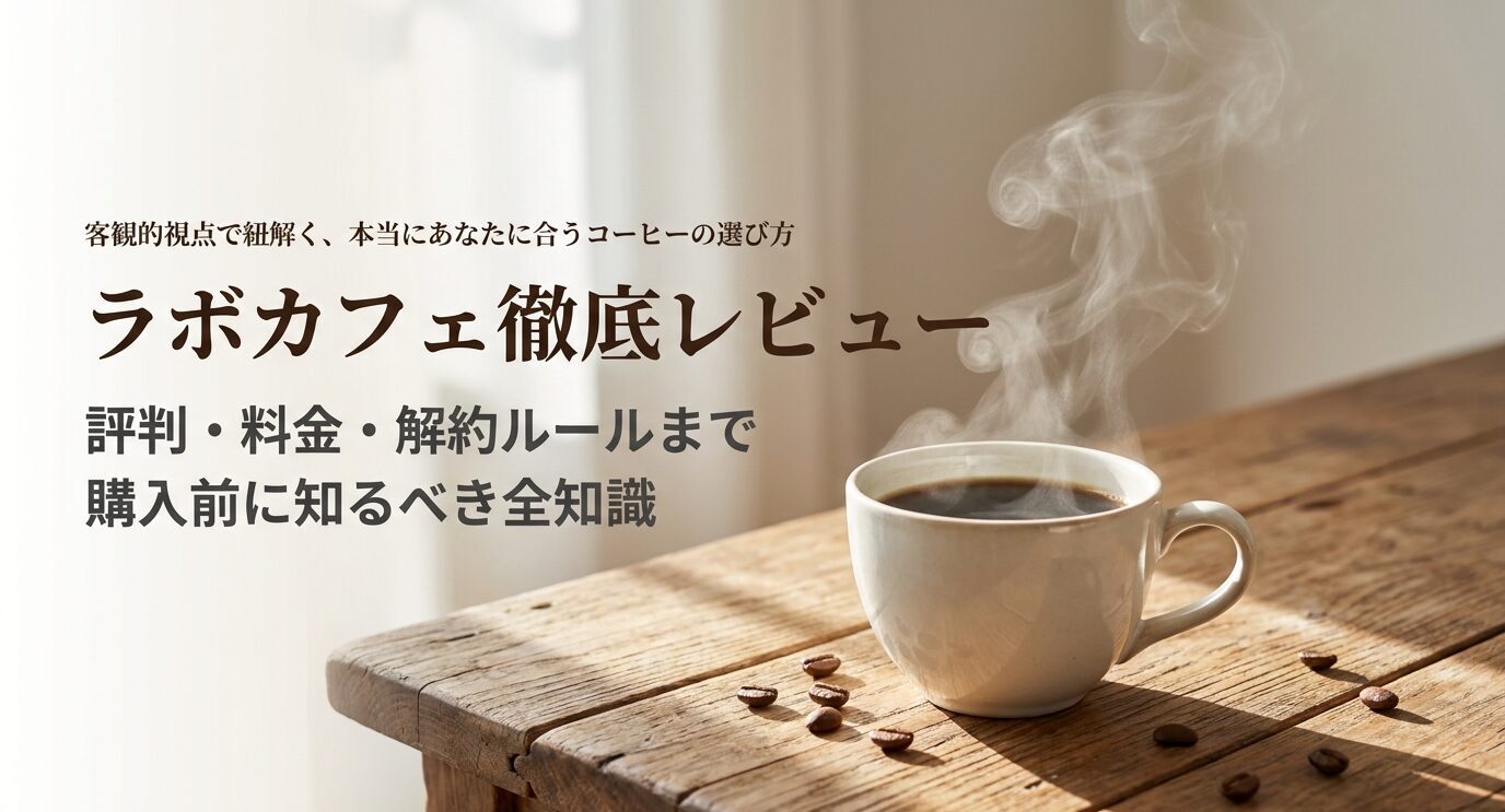 ラボカフェの評判、料金、解約ルール、購入前の注意点をまとめたアイキャッチ画像