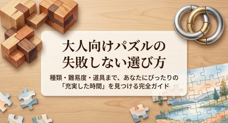 趣味で輝く！大人向けパズルの選び方と挫折しない難易度設定のコツ