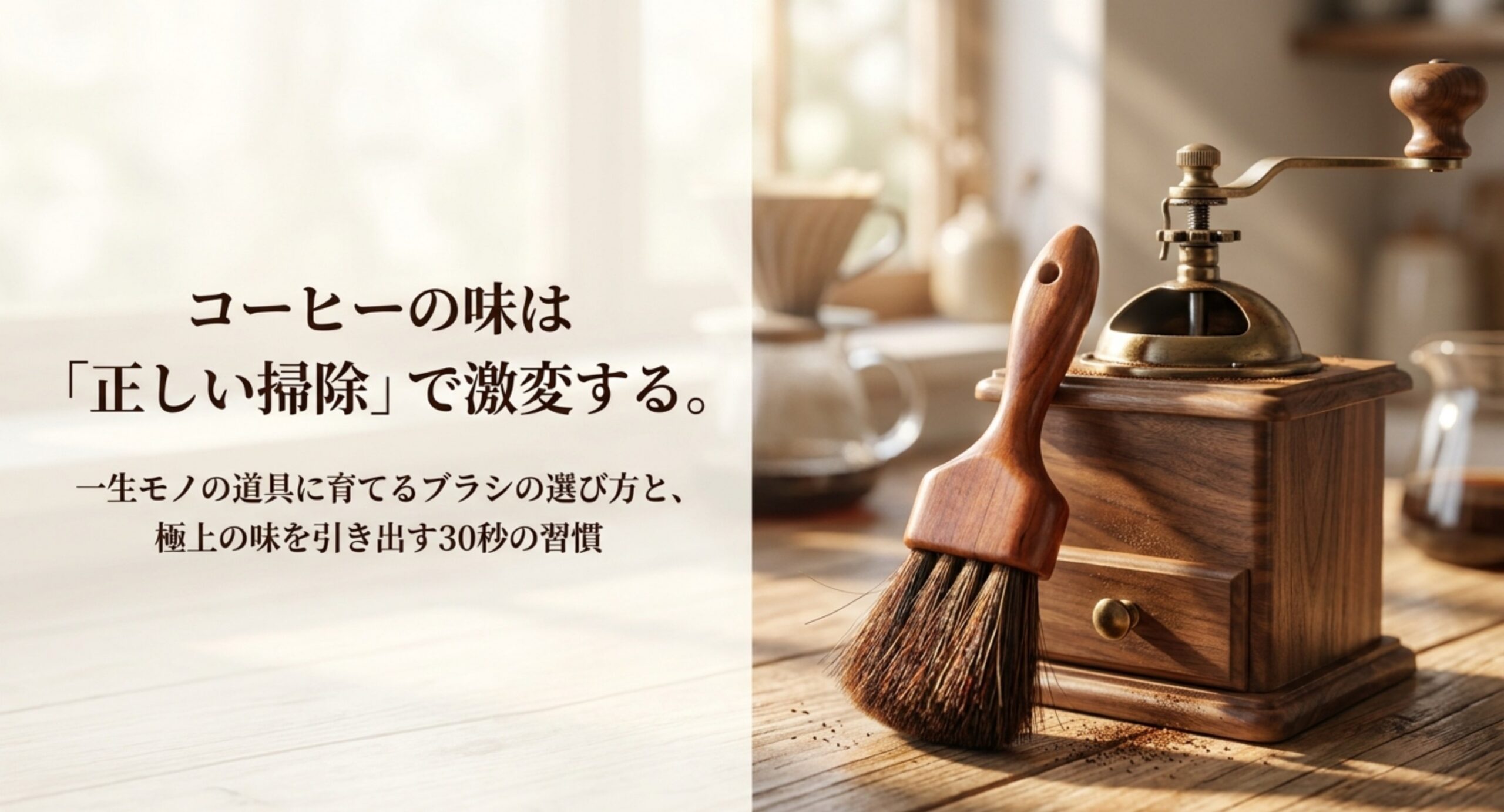 コーヒーミルブラシのおすすめは?100均代用と正しい掃除で味激変