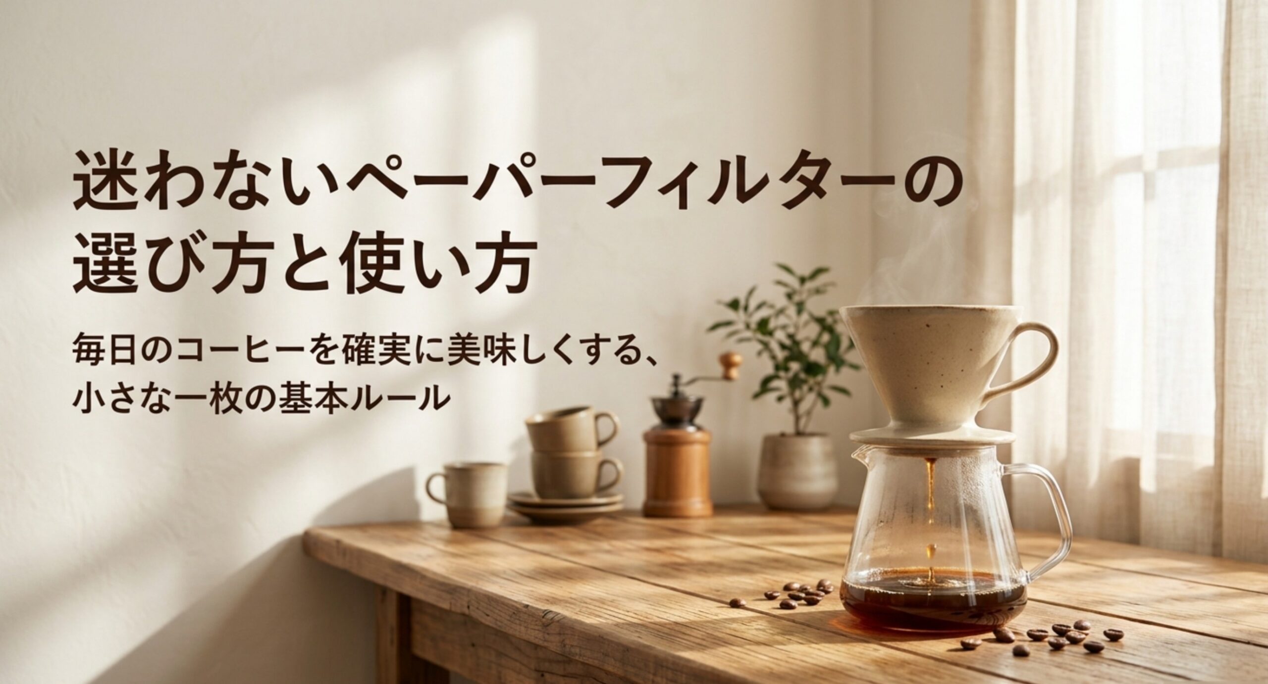 コーヒーのペーパーフィルターの選び方｜白と茶色・形状と紙臭さ対策