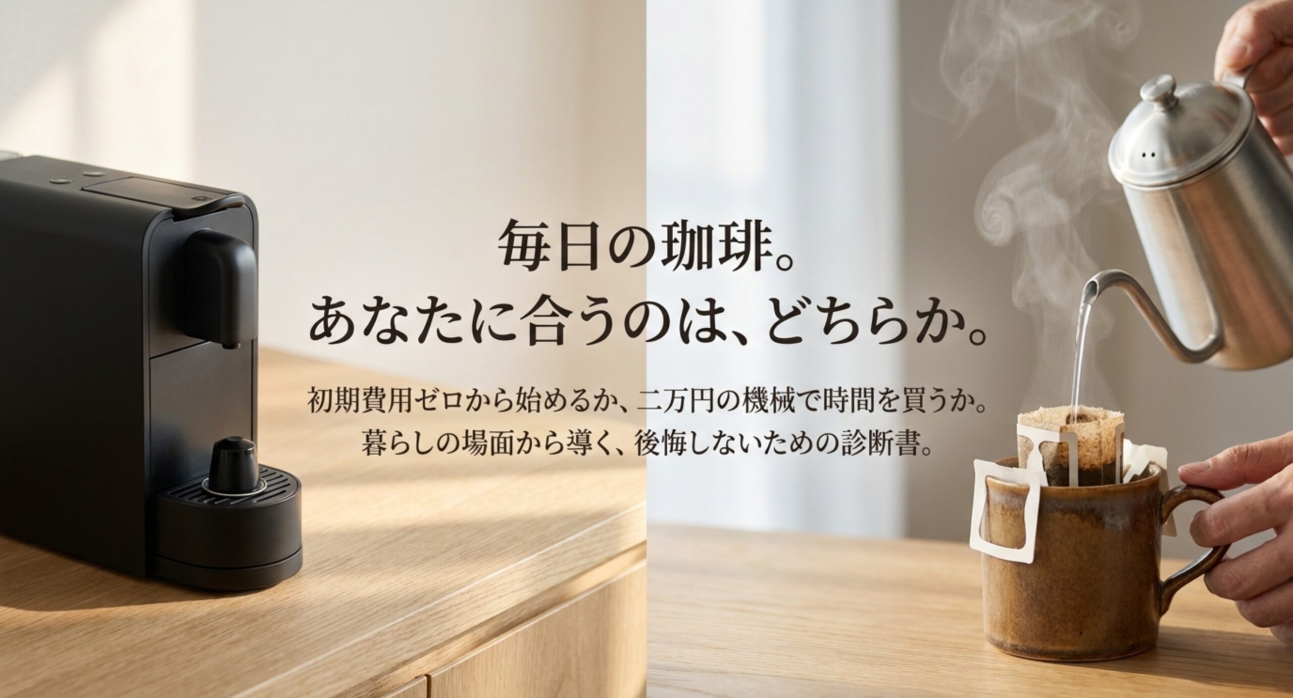 カプセル式とドリップバッグの違い|1杯のコストと手入れの手間で比較