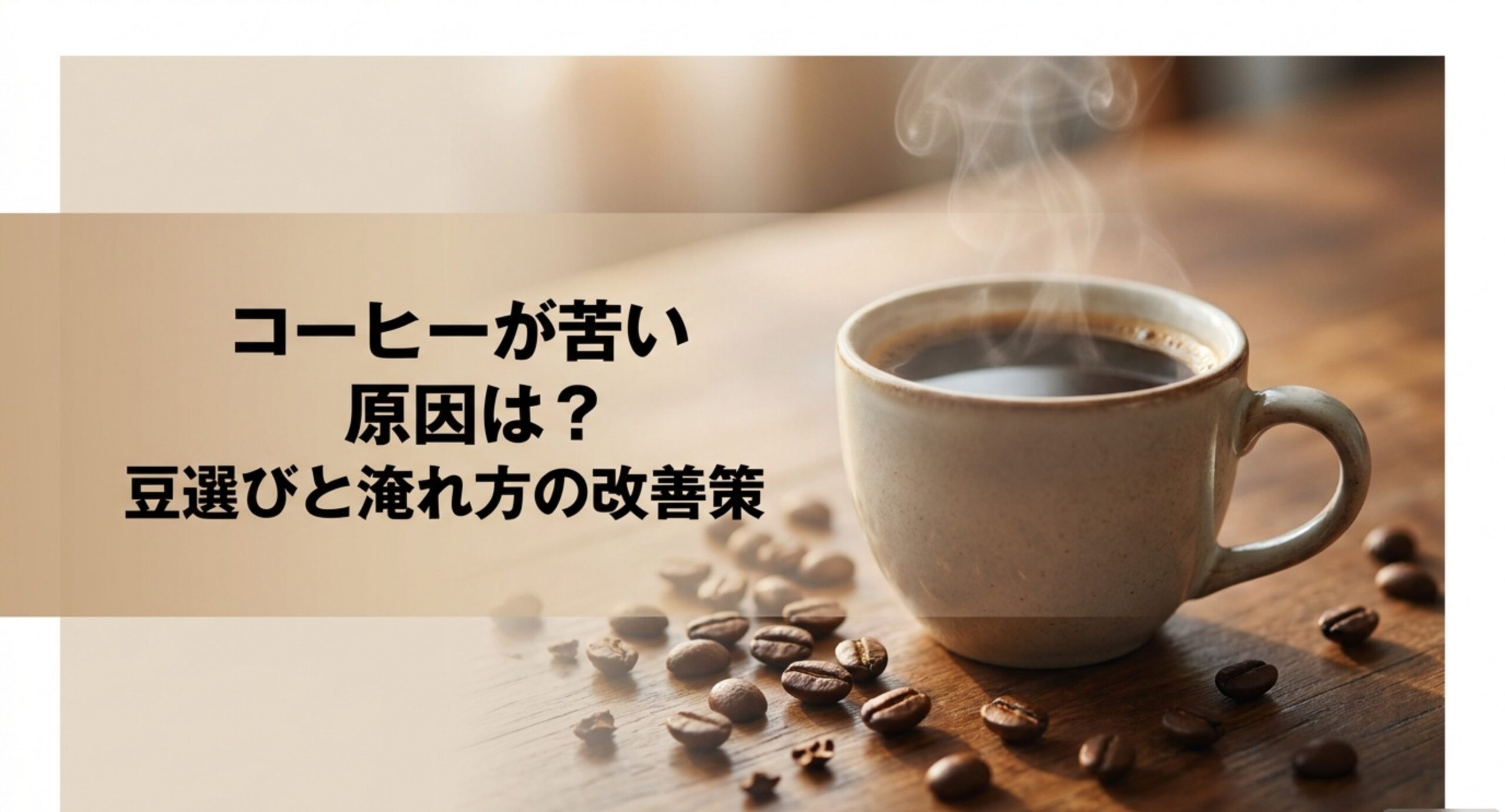 コーヒーが苦い原因は4つ|焙煎度・挽き目・温度・量で苦味を抑える手順