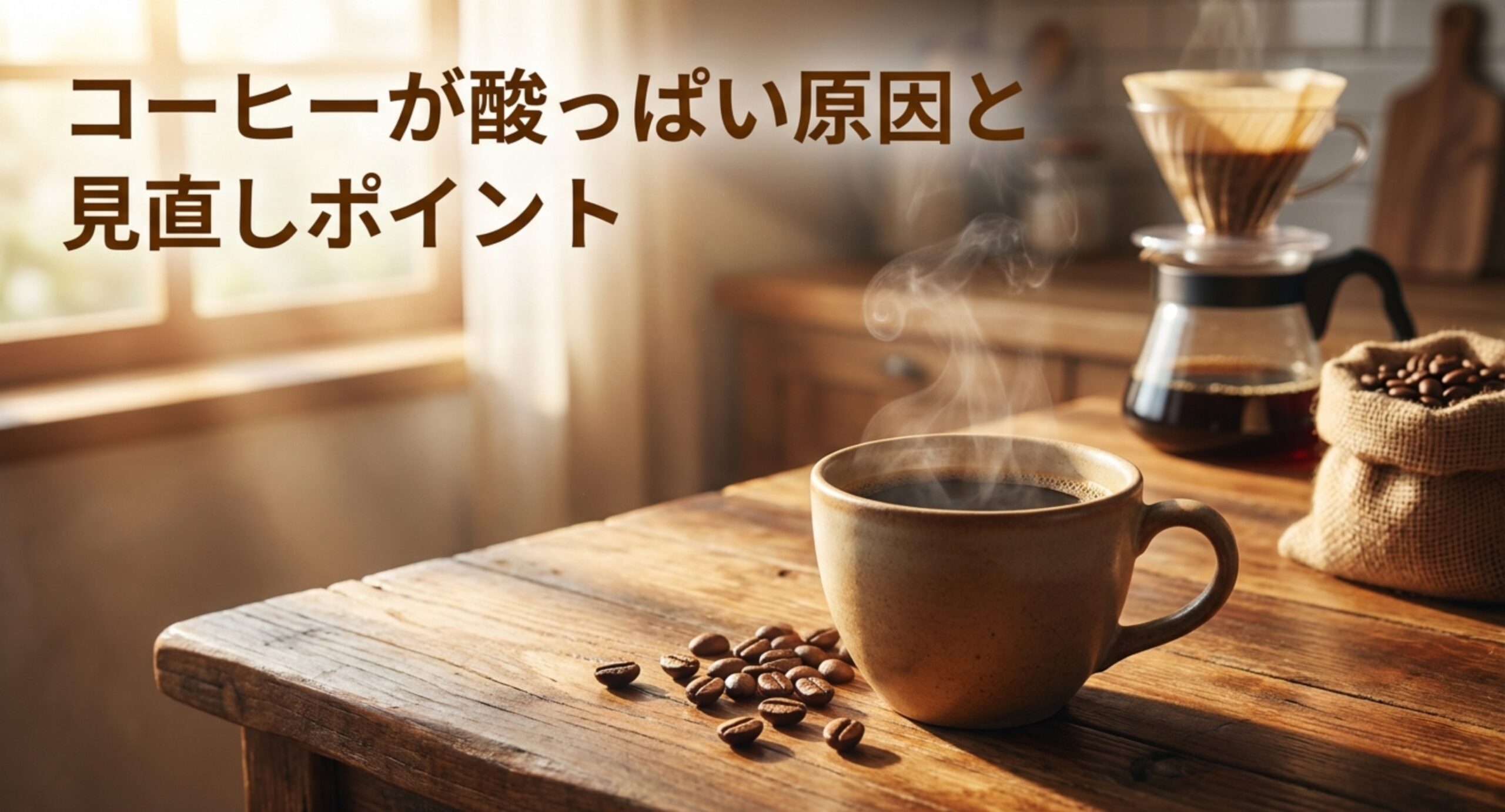コーヒーが酸っぱい原因は3つ|豆選びと淹れ方で酸味を抑える見直し手順
