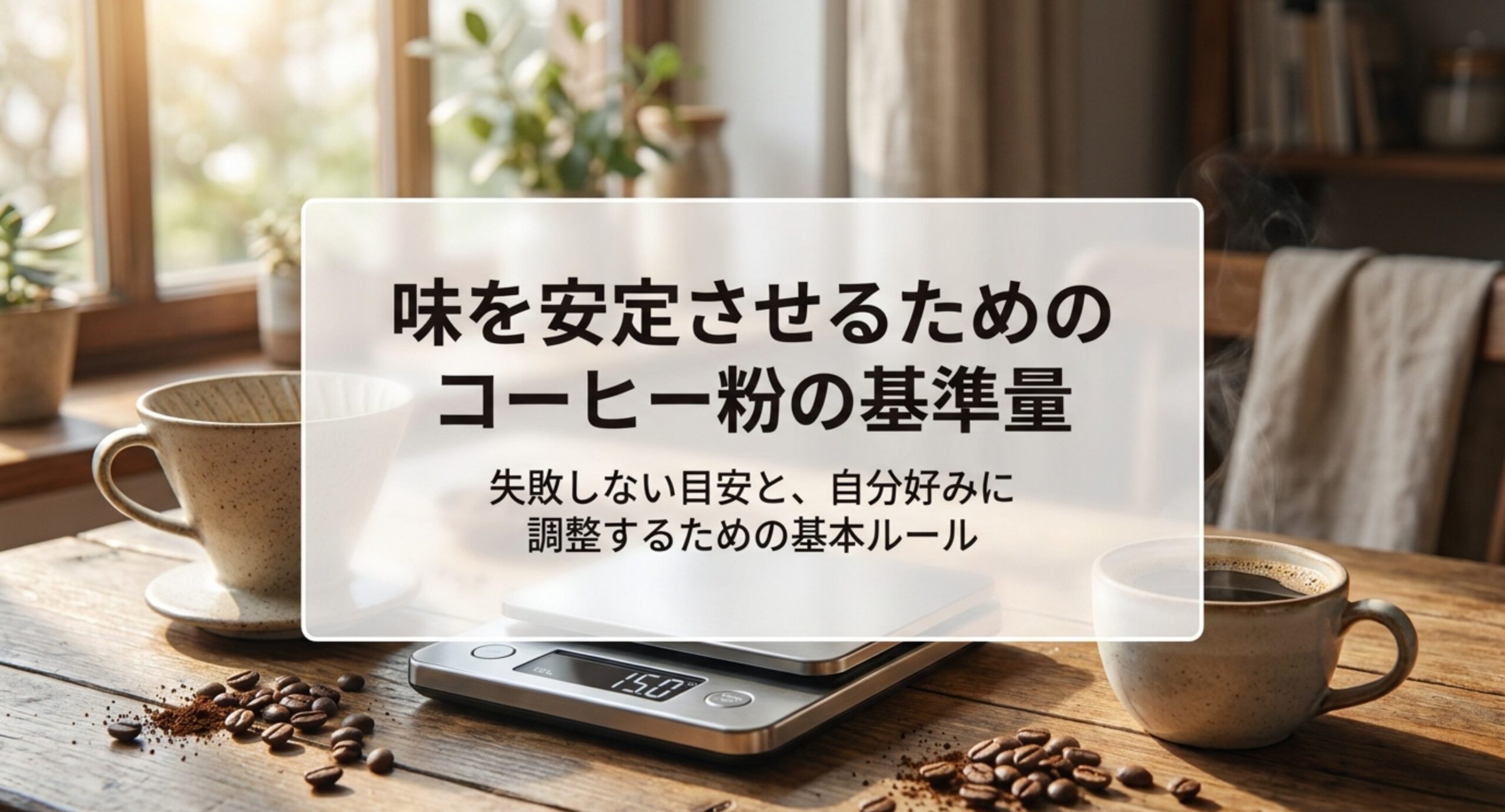 コーヒー粉の量は1杯何グラム?10gの基準と杯数別の早見表・調整法