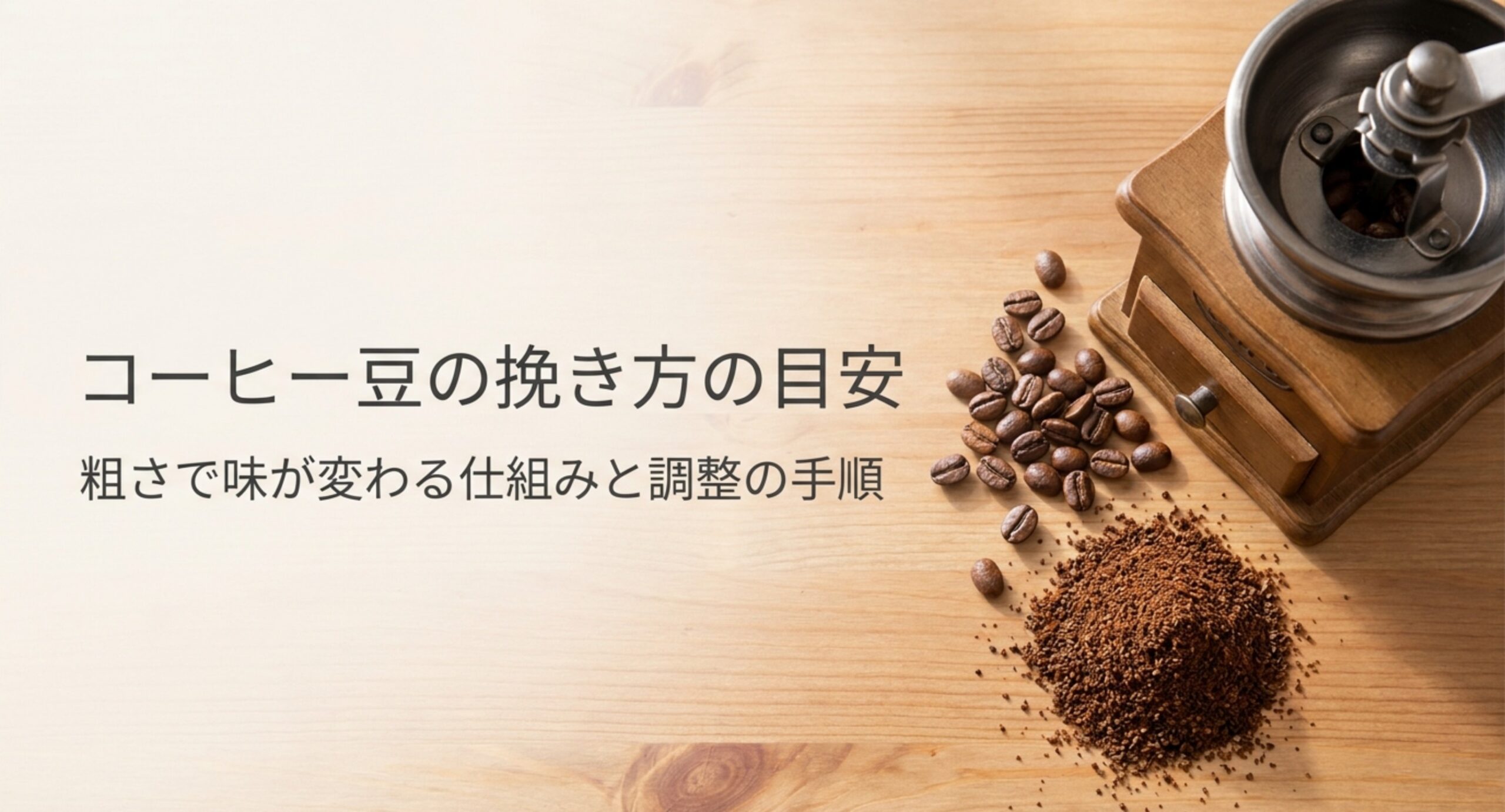コーヒー豆の挽き方の目安｜粗さ6段階と器具別の選び方・味の調整法