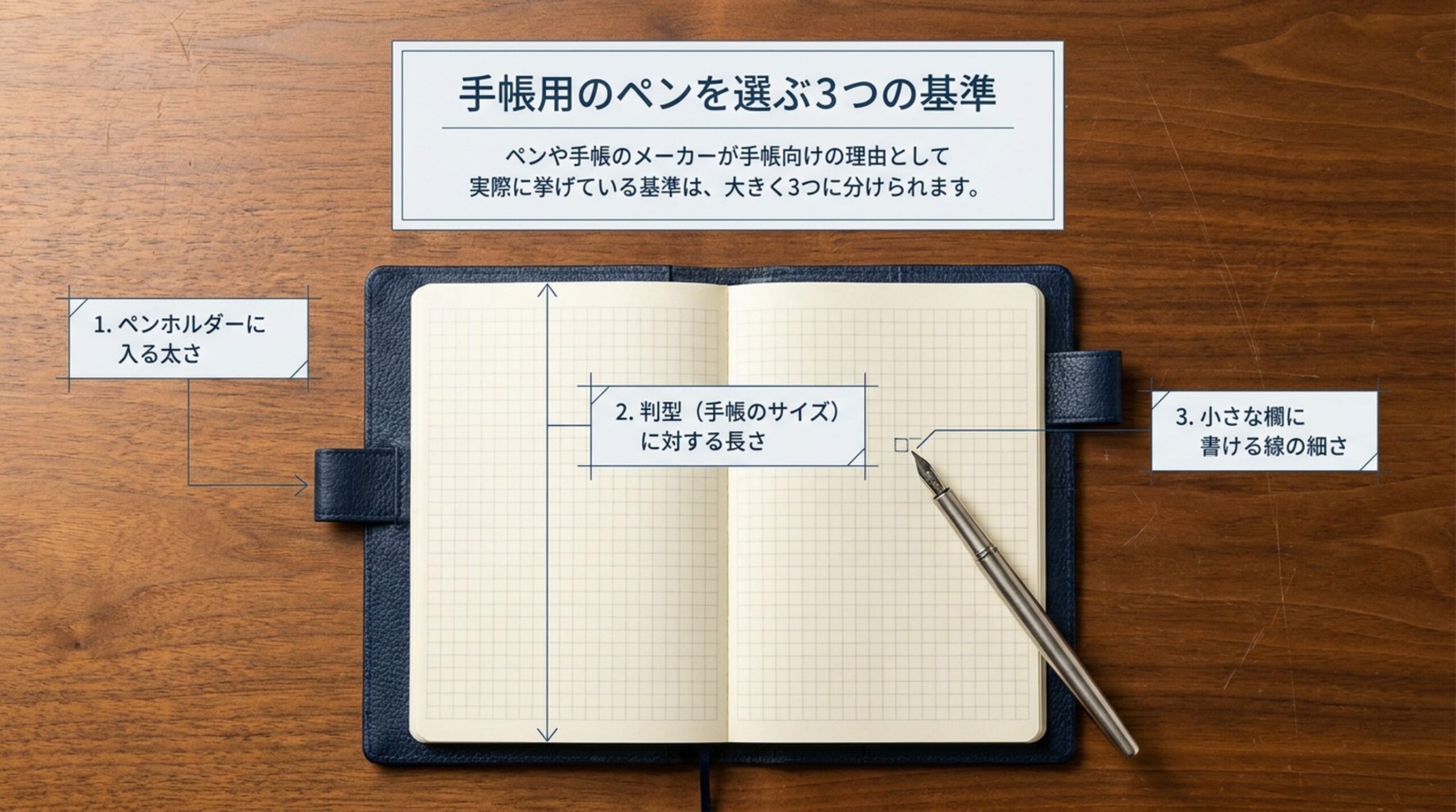 手帳用ペンの選び方|ホルダーに入る太さ・長さと多色ペン・後付けホルダー比較
