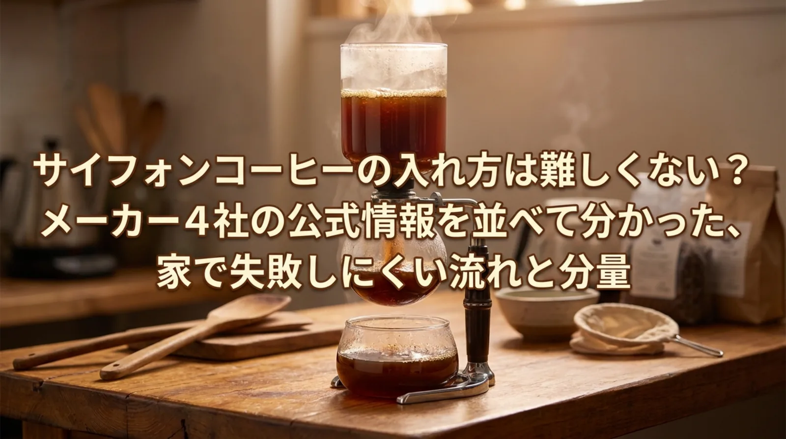 サイフォンコーヒーの入れ方｜分量・時間・撹拌のコツと手入れを手順で解説