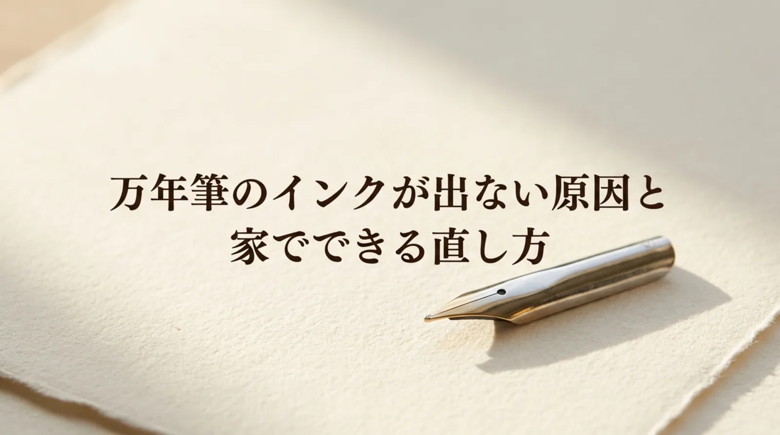 万年筆のインクが出ない原因と直し方｜水洗い・つけ置きの手順と予防のコツ