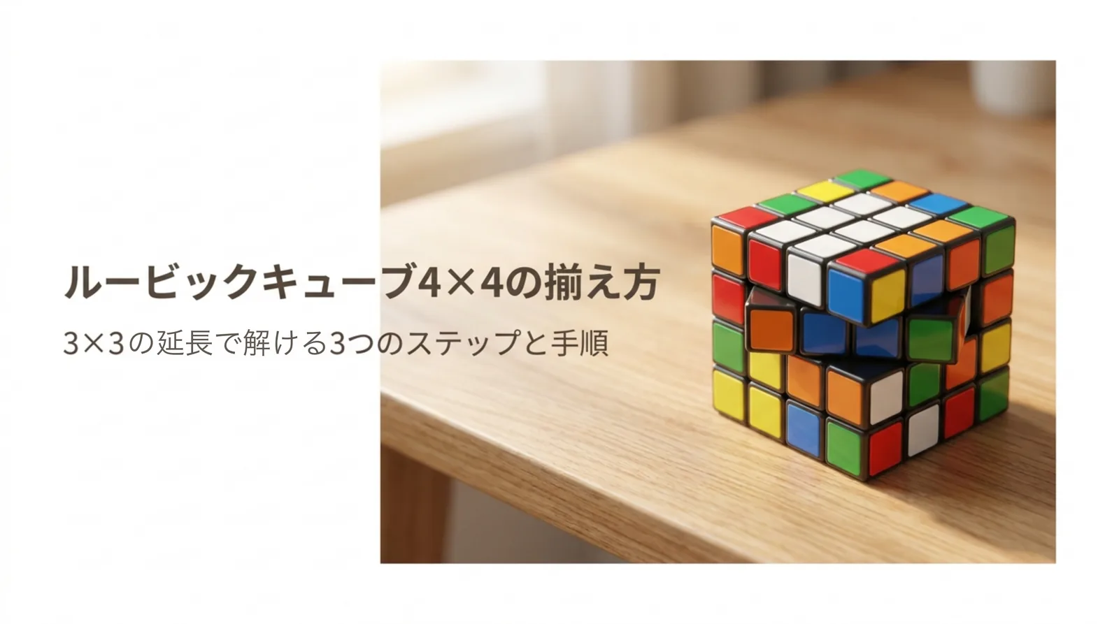 ルービックキューブ4×4の揃え方｜センター・ペア・3×3の3ステップとパリティ