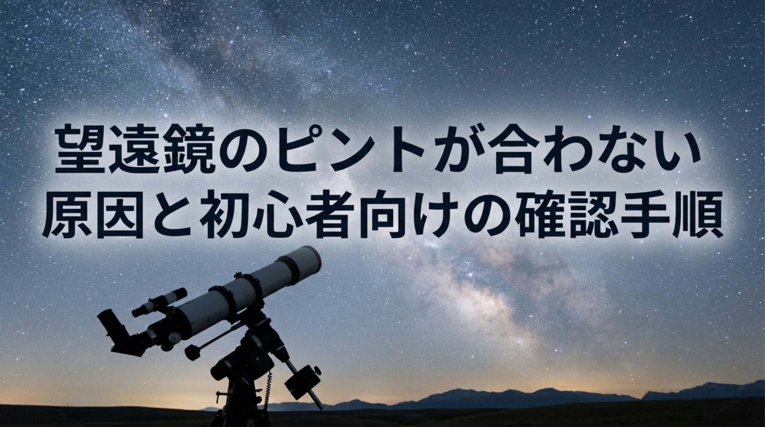 望遠鏡のピントが合わない原因と直し方|初心者が確かめる順番と見え方の目安
