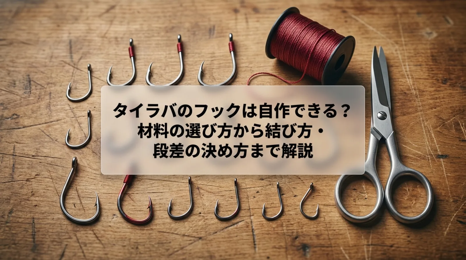 タイラバのフック自作｜アシストラインの号数・長さと結び方、材料費の比較